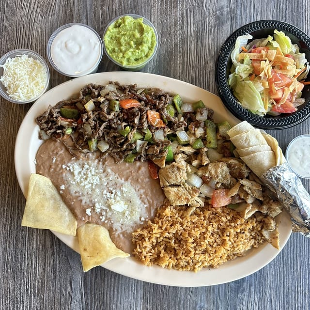 Beef & Chicken Fajitas Combo.
